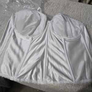 Luxurious Bridal Satin White Bustier Corset